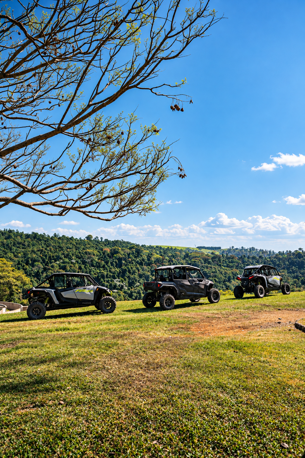 Comboio off-road com vista panorâmica